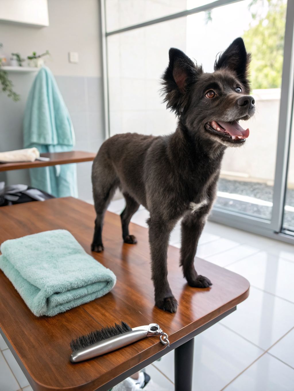 Joyful poodle after grooming