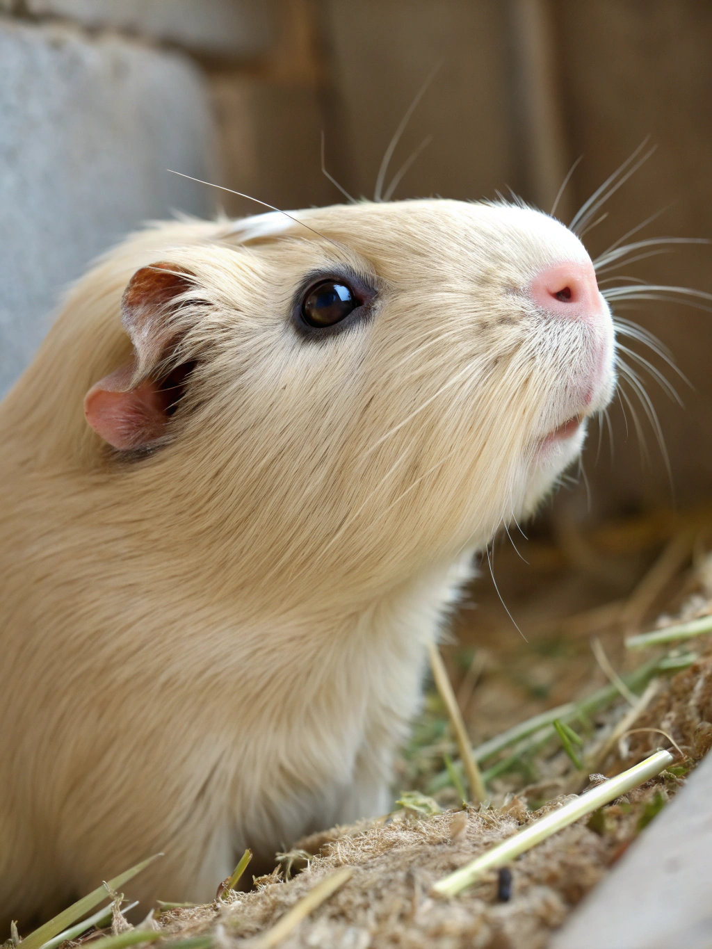 Guinea pig enjoying healthy snacks